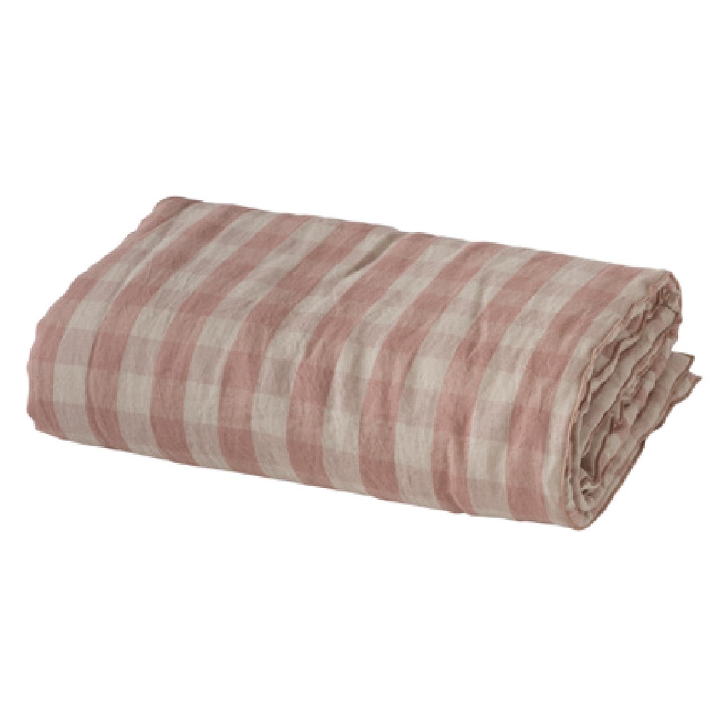 Couette Cocoon Vice Versa Lin Lavé Vichy Cottage - bois de rose (140 x 250 cm)