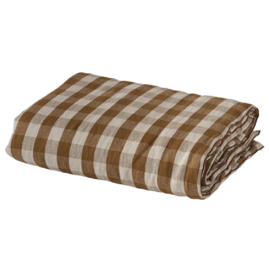 Couette Cocoon Vice Versa Lin Lavé Vichy Cottage - havane (140 x 250 cm)