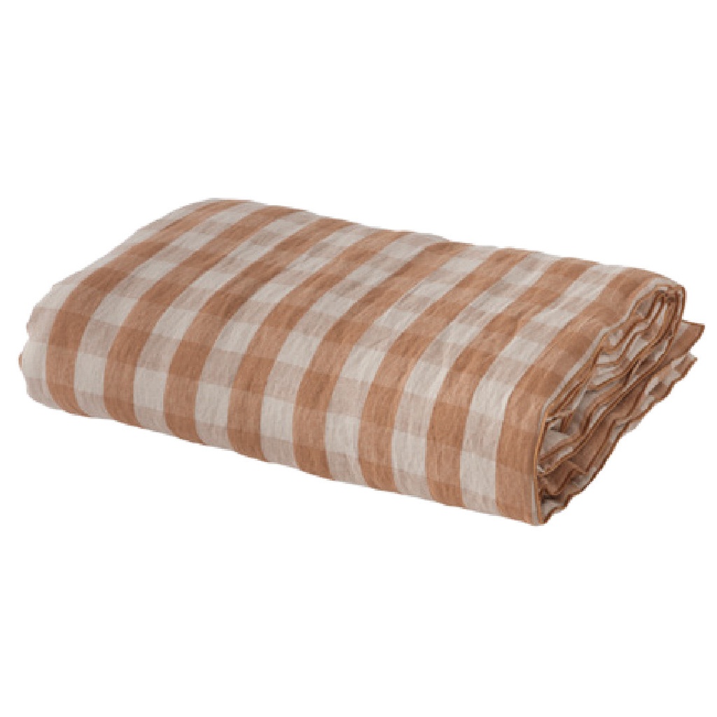 Couette Cocoon Vice Versa Lin Lavé Vichy Cottage - terracotta