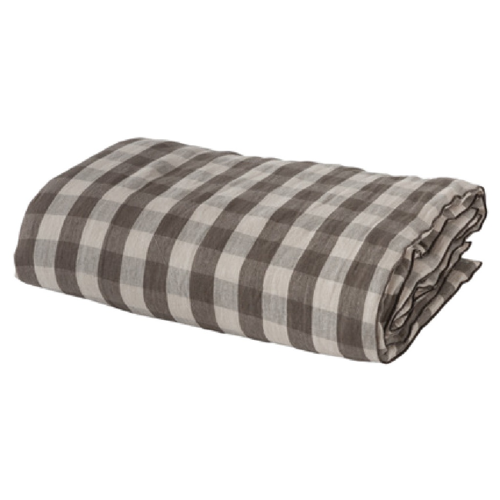 Couette Cocoon Vice Versa Lin Lavé Vichy Cottage - terre (140 x 250 cm)