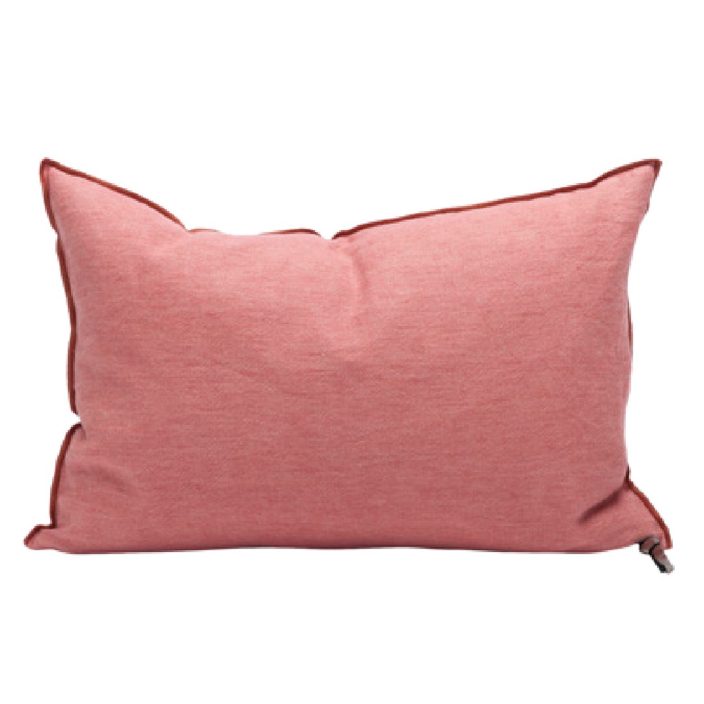 Coussin Vice Versa Lin Lavé Froissé - pivoine / givré (65 x 65 cm)