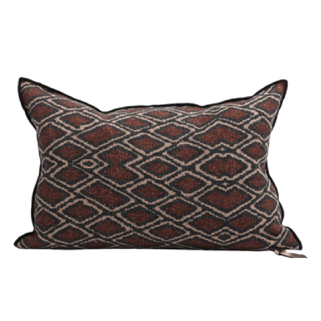 Coussin Vice Versa Lin Wabi-Sabi Imprimé Samarkand - argile