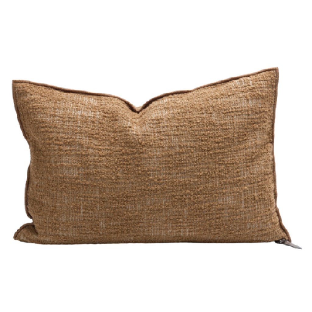 Coussin Vice Versa Toile Biella Dévorée - havane (65 x 65 cm)
