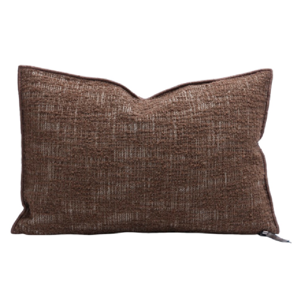 Coussin Vice Versa Toile Biella Dévorée - muscade (65 x 65 cm)