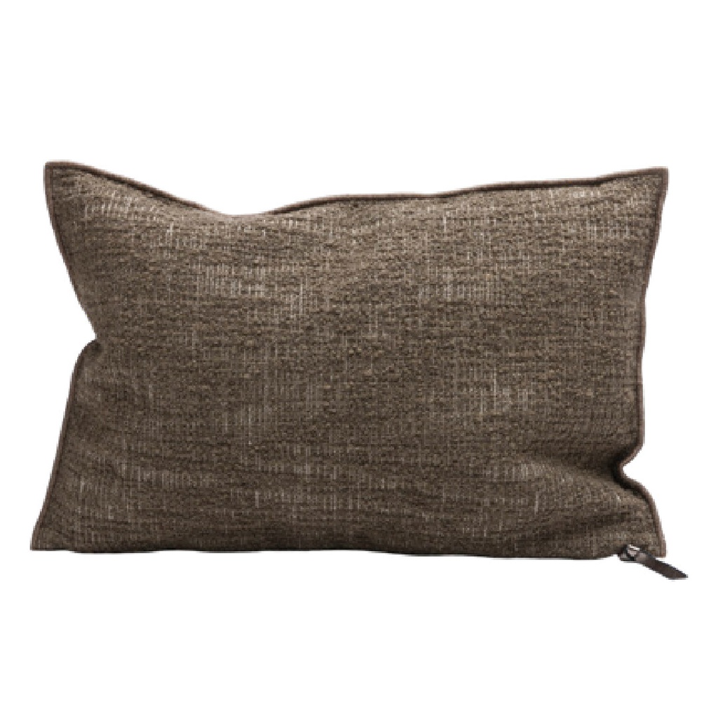 Coussin Vice Versa Toile Biella Dévorée - kaki (65 x 65 cm)