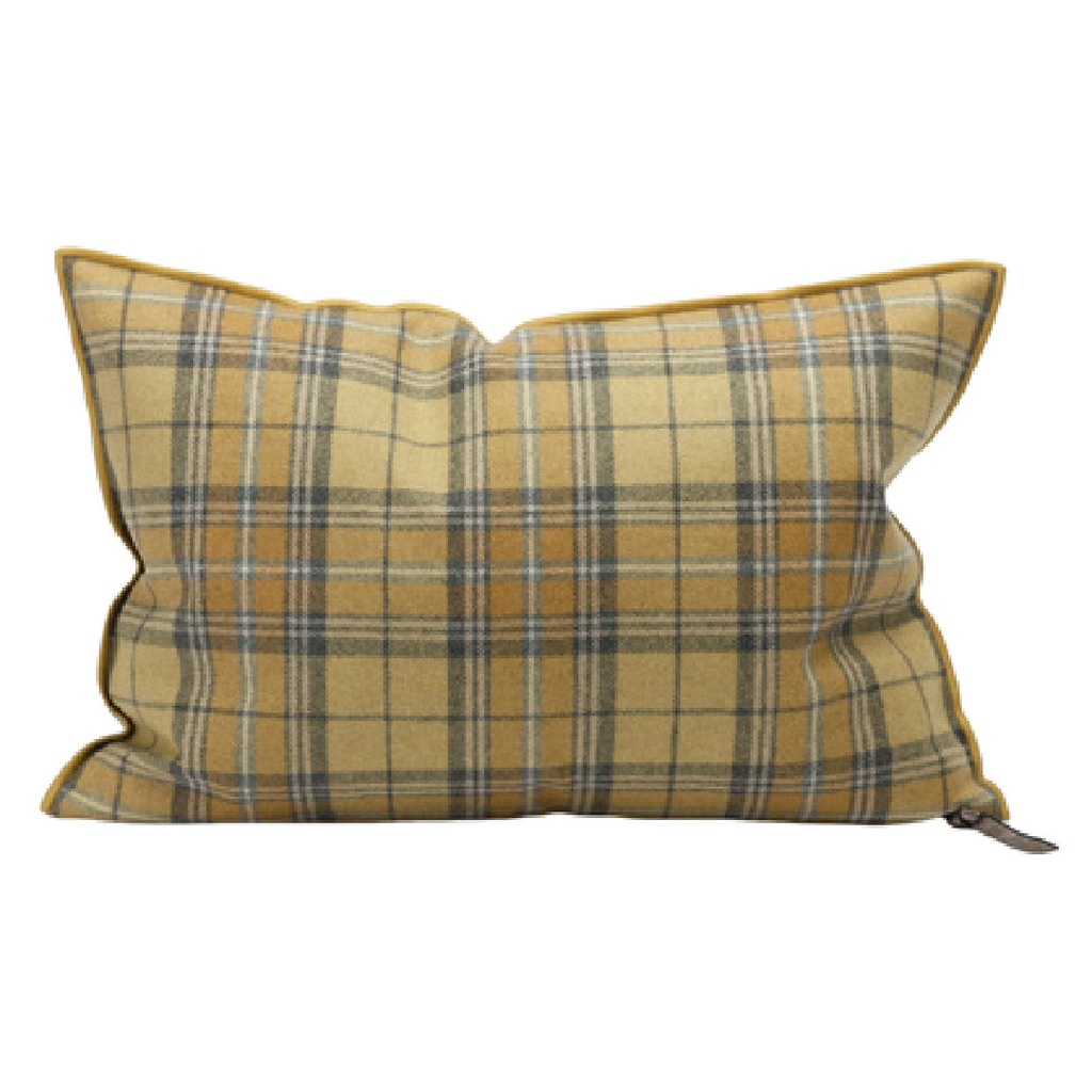 Coussin Vice Versa Drap de Laine Highlander - mellow yellow
