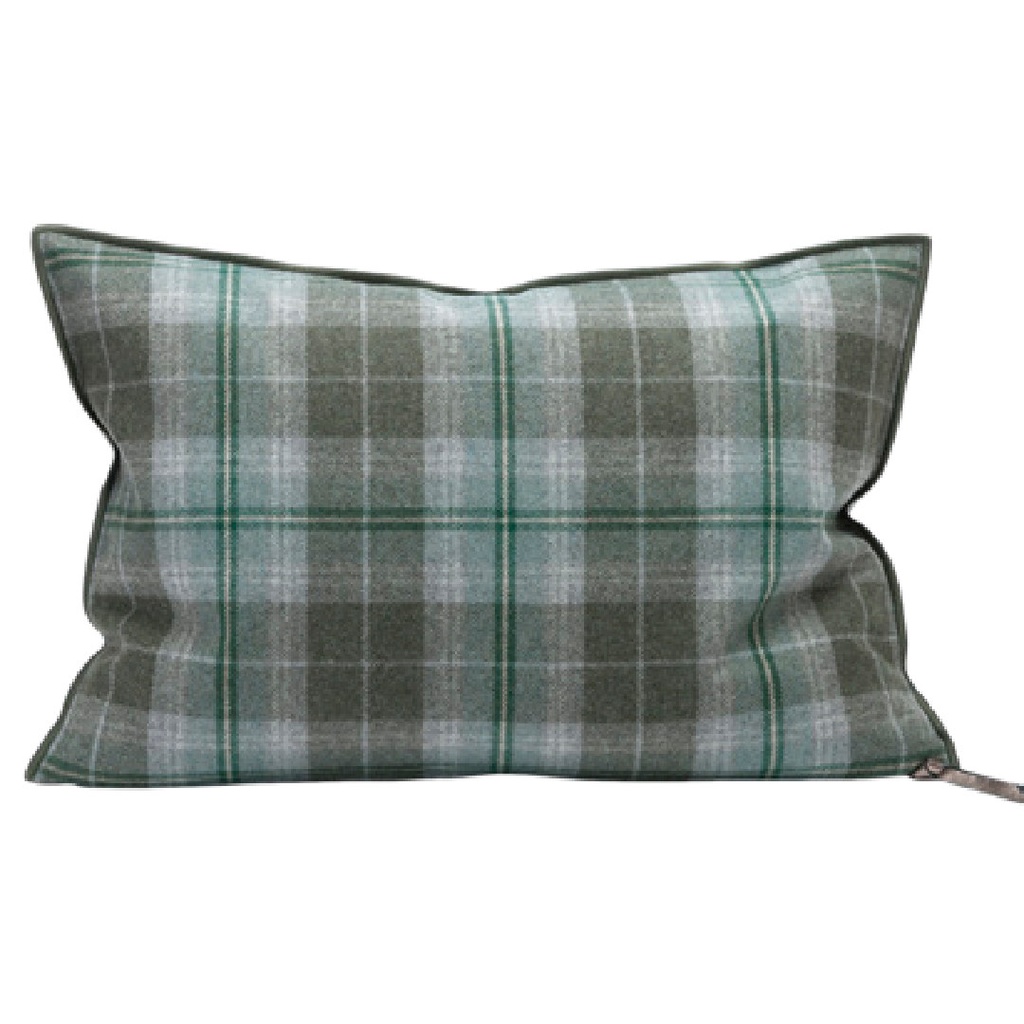 Coussin Vice Versa Drap de Laine Highlander - forest hill