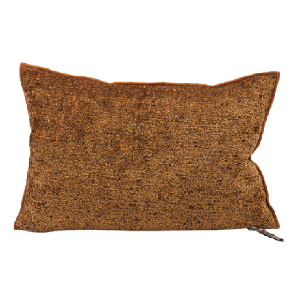 Coussin Vice Versa Chenille Pollock - ambre