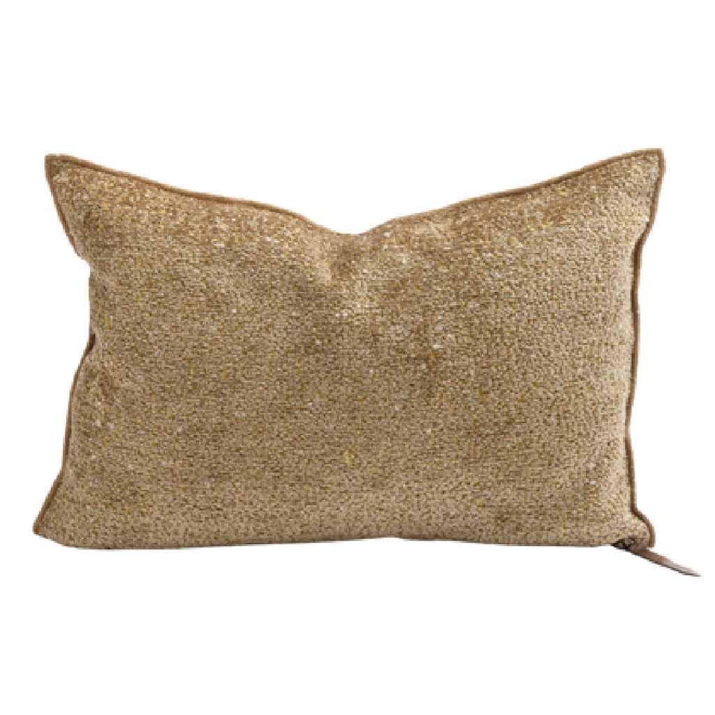 Coussin Vice Versa Chenille Pollock - golden