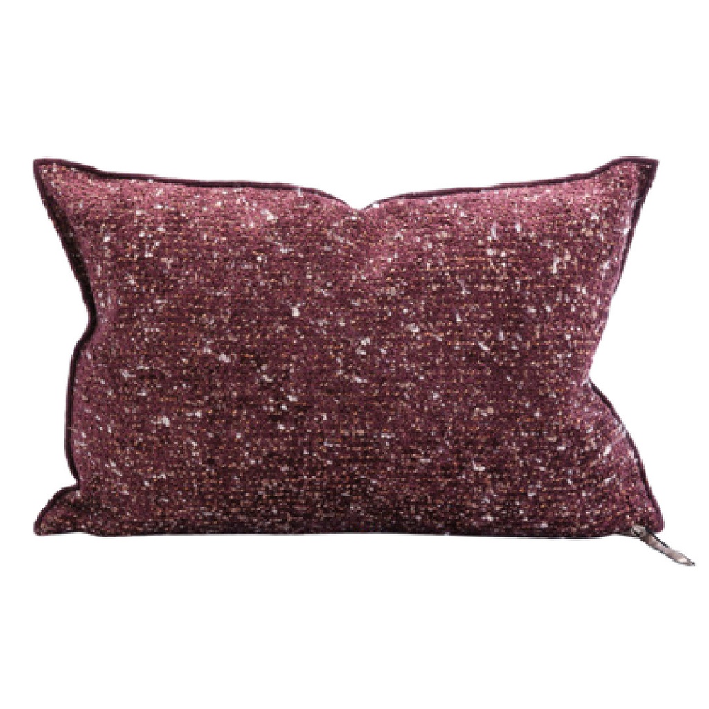 Coussin Vice Versa Chenille Pollock - plum