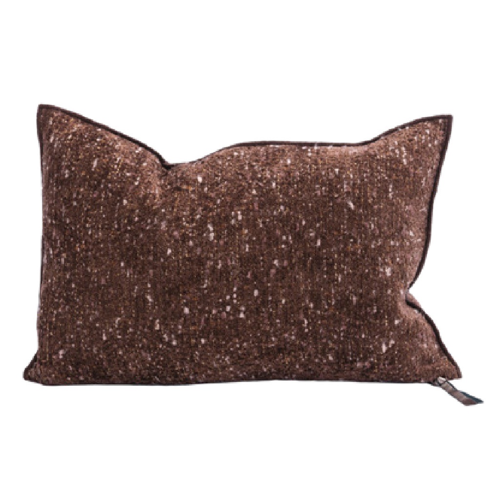 Coussin Vice Versa Chenille Pollock - mahogany