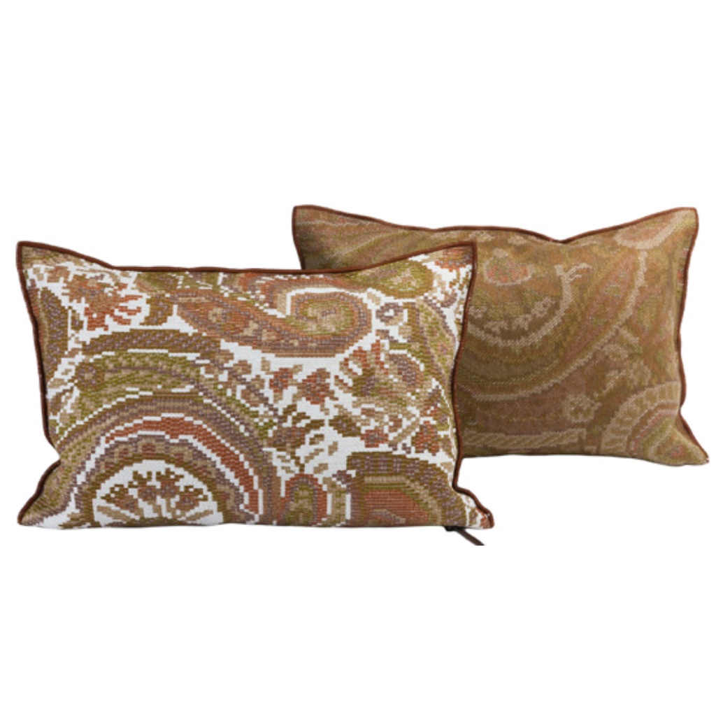 Coussin Vice Versa Jacquard Paisley In & Outdoor - jaipur