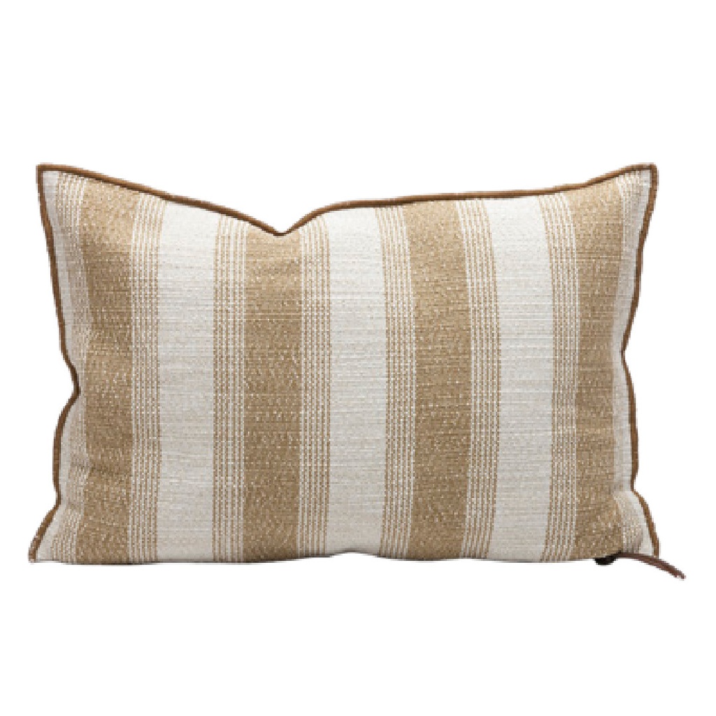 Coussin Vice Versa Toile In & Outdoor Puglia - rayure sable (65 x 65 cm)