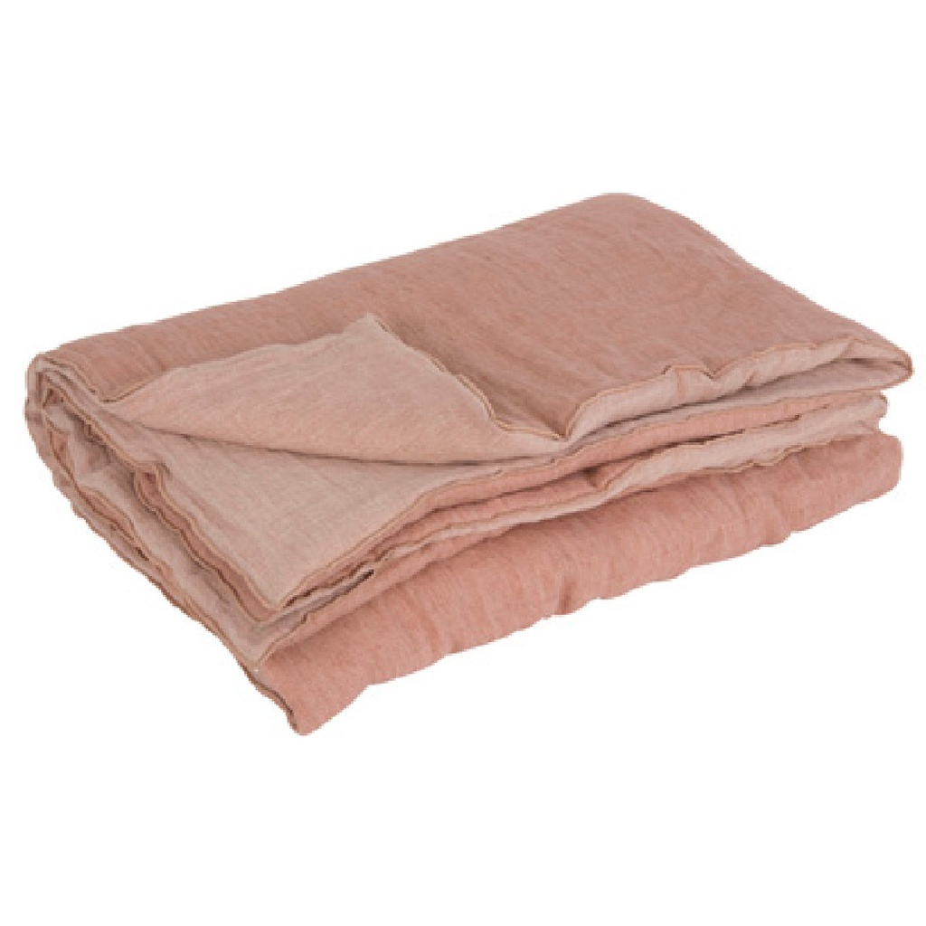 Couette Cocoon Vice Versa Lin Lavé Froissé - bois de rose / givré (140 x 250 cm)
