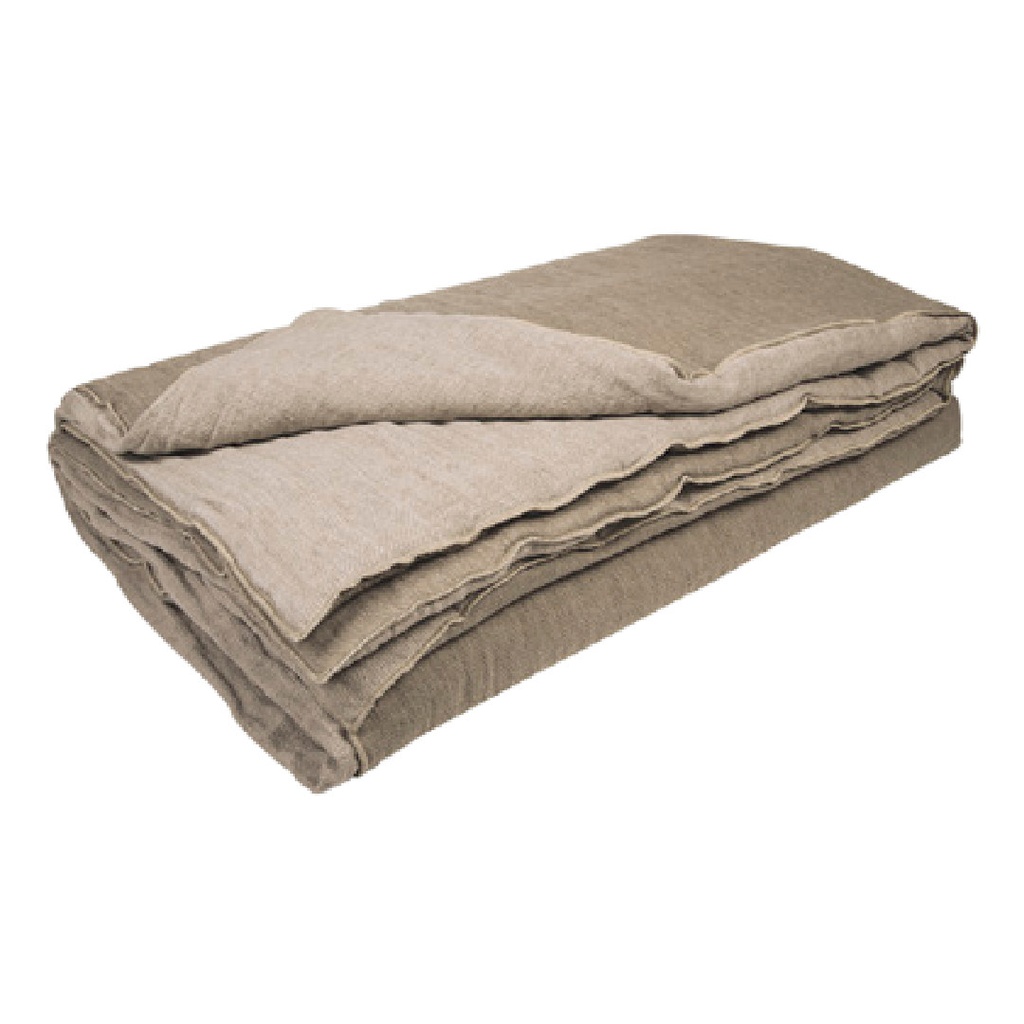 Couette Cocoon Vice Versa Lin Lavé Froissé - taupe / givré (140 x 250 cm)