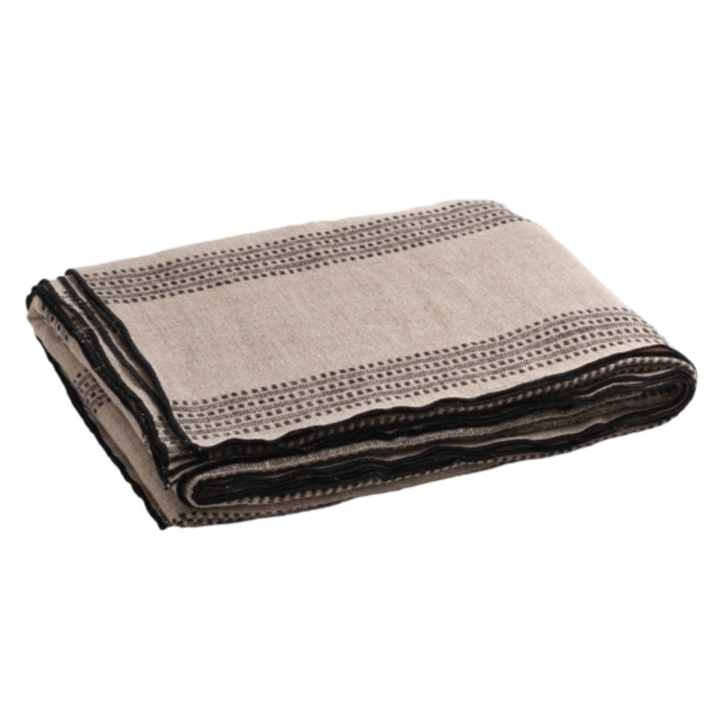 Panneau pour Plaid & Rideau Toile Rustique Berbère - naturel / noir