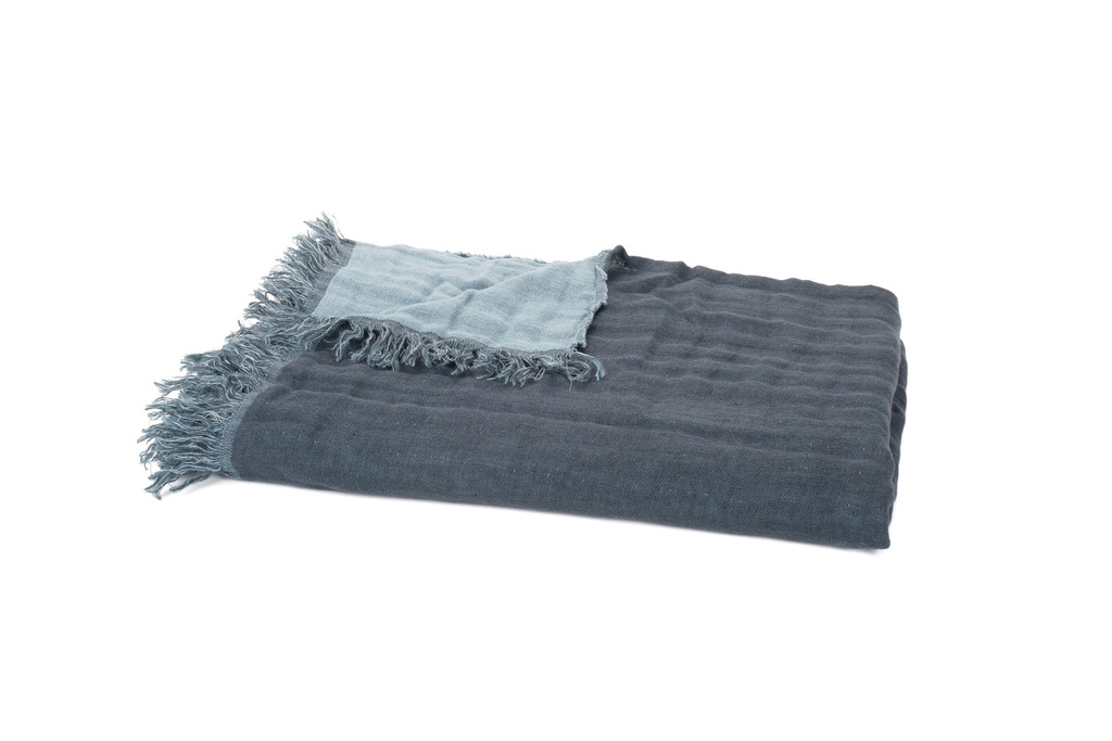 [12325_23_130] Plaid Baya Denim/bleu Stone — 135 x 200 cm