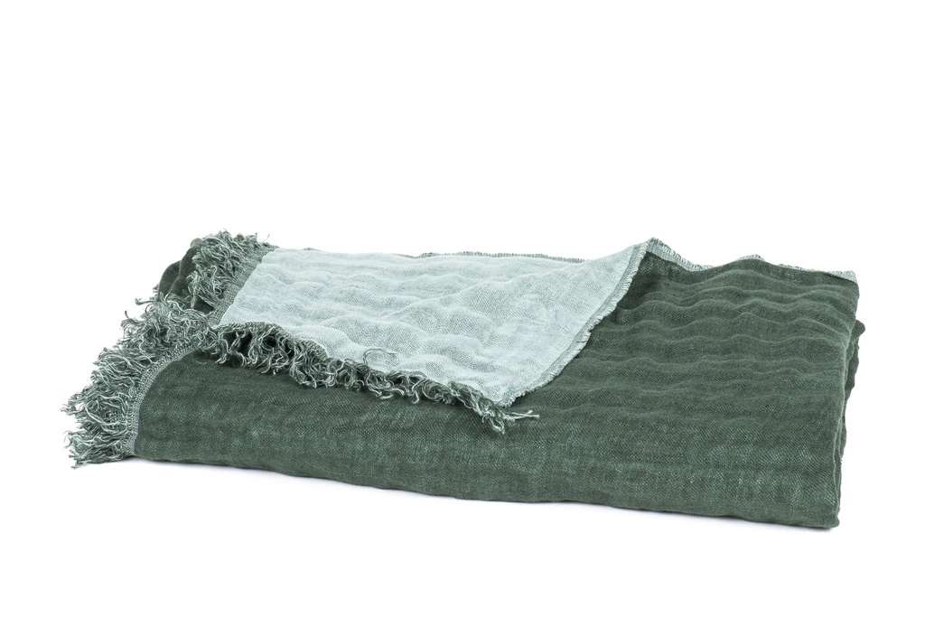 [12325_25_130] Plaid Baya Encre/celadon — 135 x 200 cm
