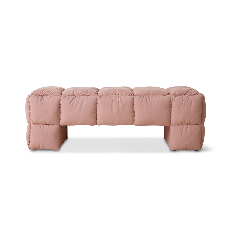 Banc Puffy Lobby, rose poudré