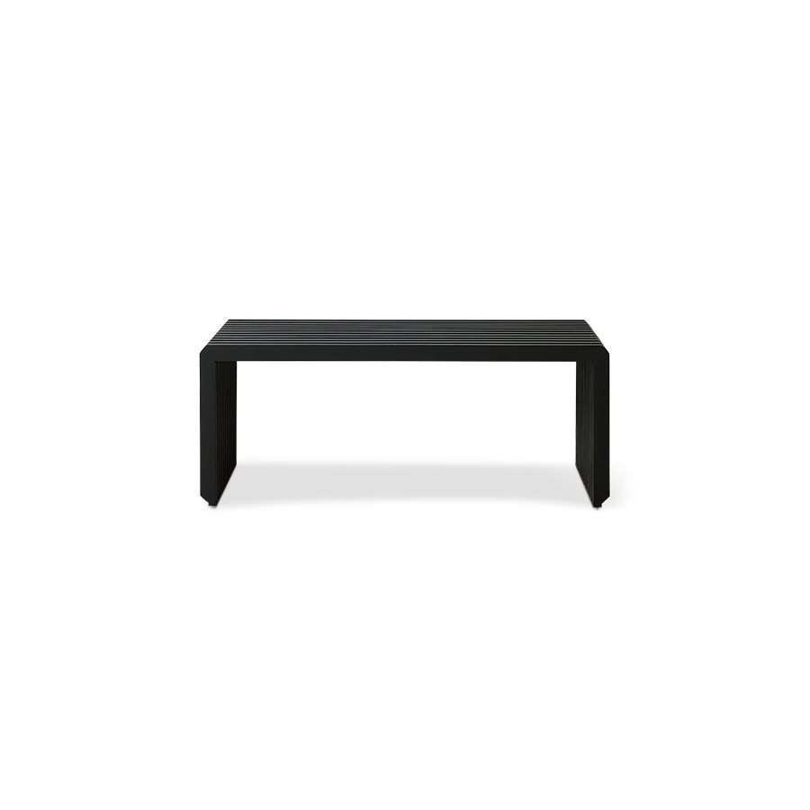 Banc à lattes, noir (96×43 cm)