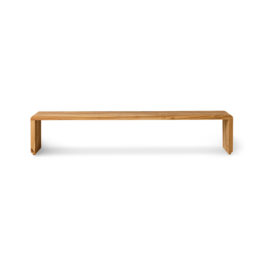 Banc à lattes, teck (180 × 27 cm)