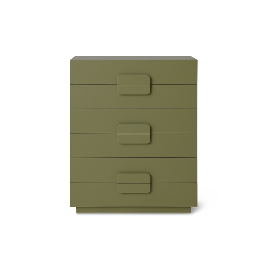 [FCW0001] Cabinet à tiroirs Spacious, vert armée