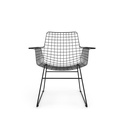 Chaise Wire métal avec accoudoirs, noir