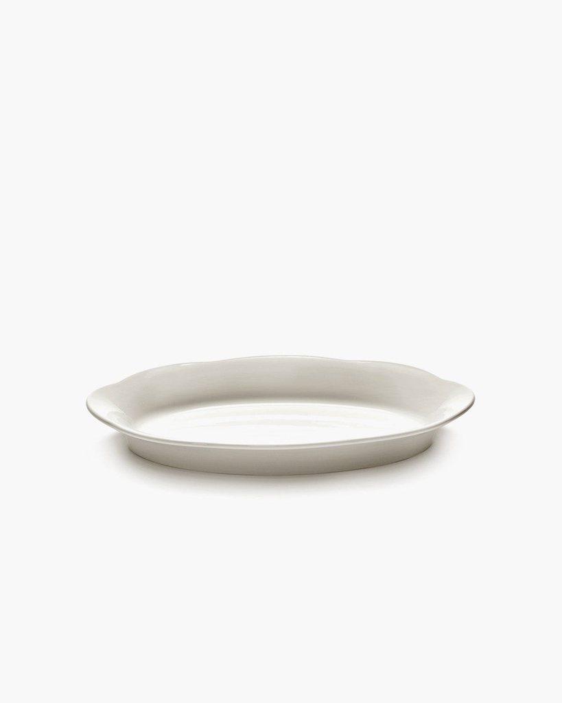 Assiette ovale haute M Silhouette – blanc