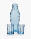Carafe et 2 verres M Fish & Fish – bleu