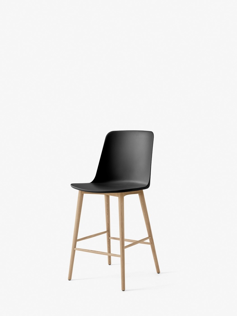 Chaise haute Rely HW128 – hauteur plan de travail, piètement chêne ou noyer
