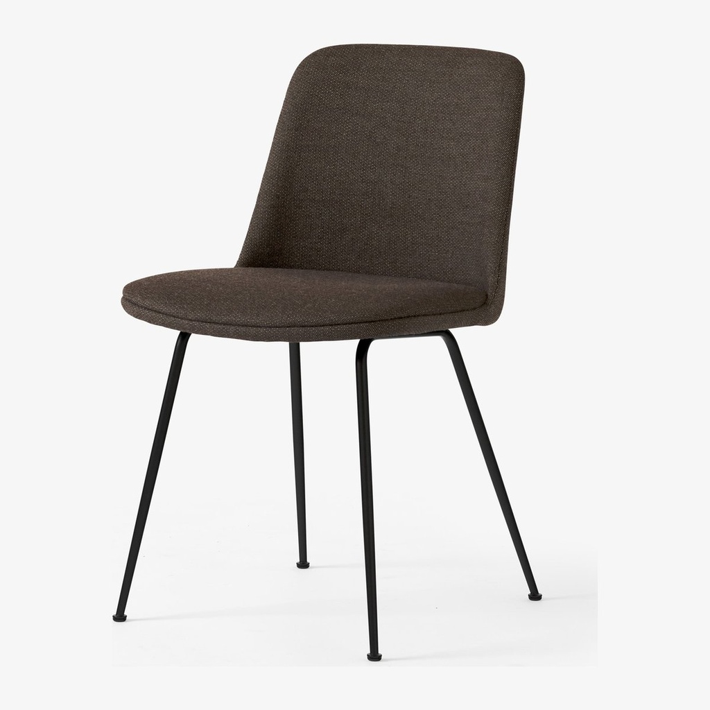 Chaise Rely HW9 – assise tapissée et galette, piètement tube noir