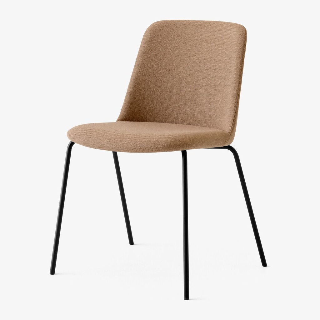 Chaise Rely HW67 – empilable, entièrement tapissée, piètement tube noir