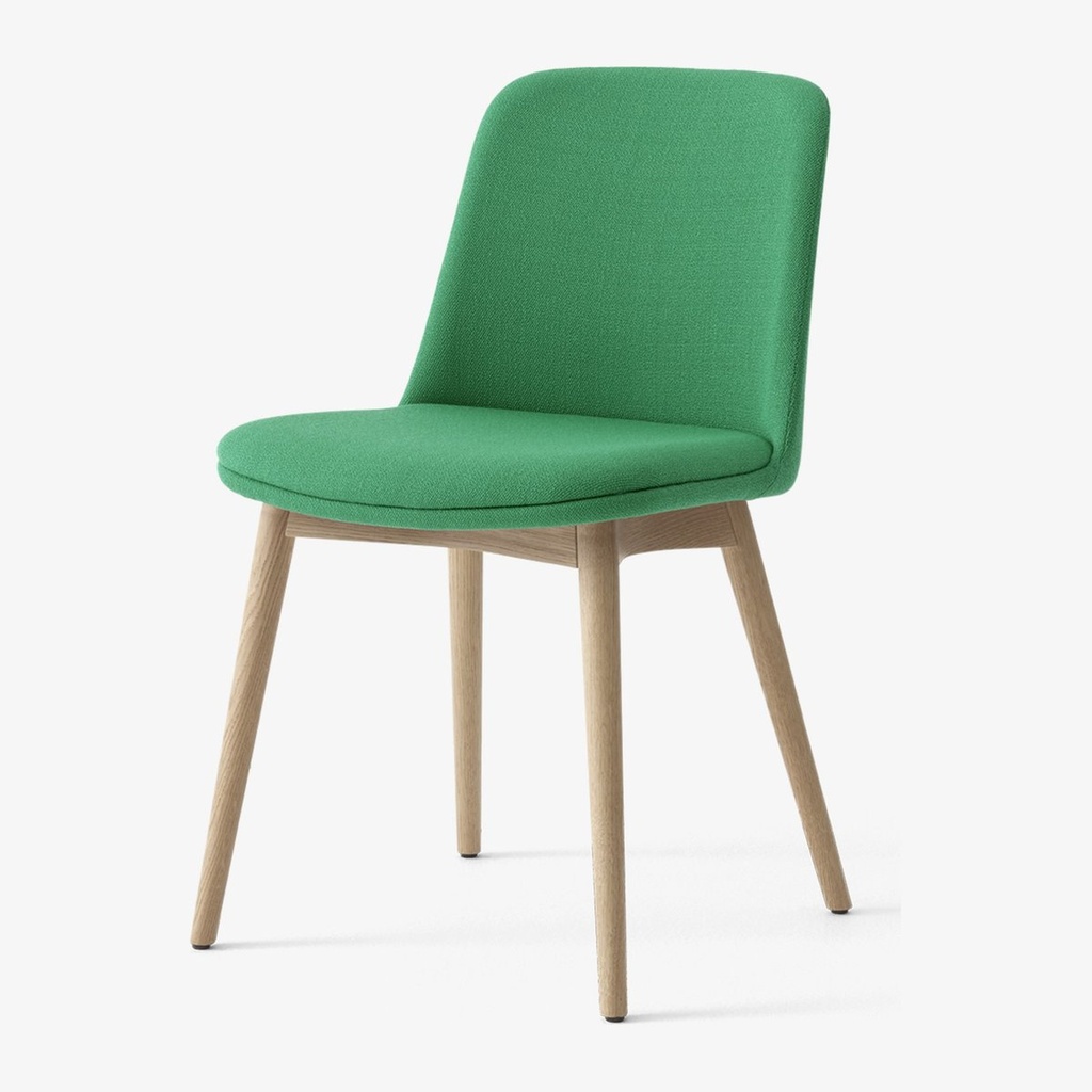 Chaise Rely HW74 – tapissée avec galette, piètement chêne ou noyer
