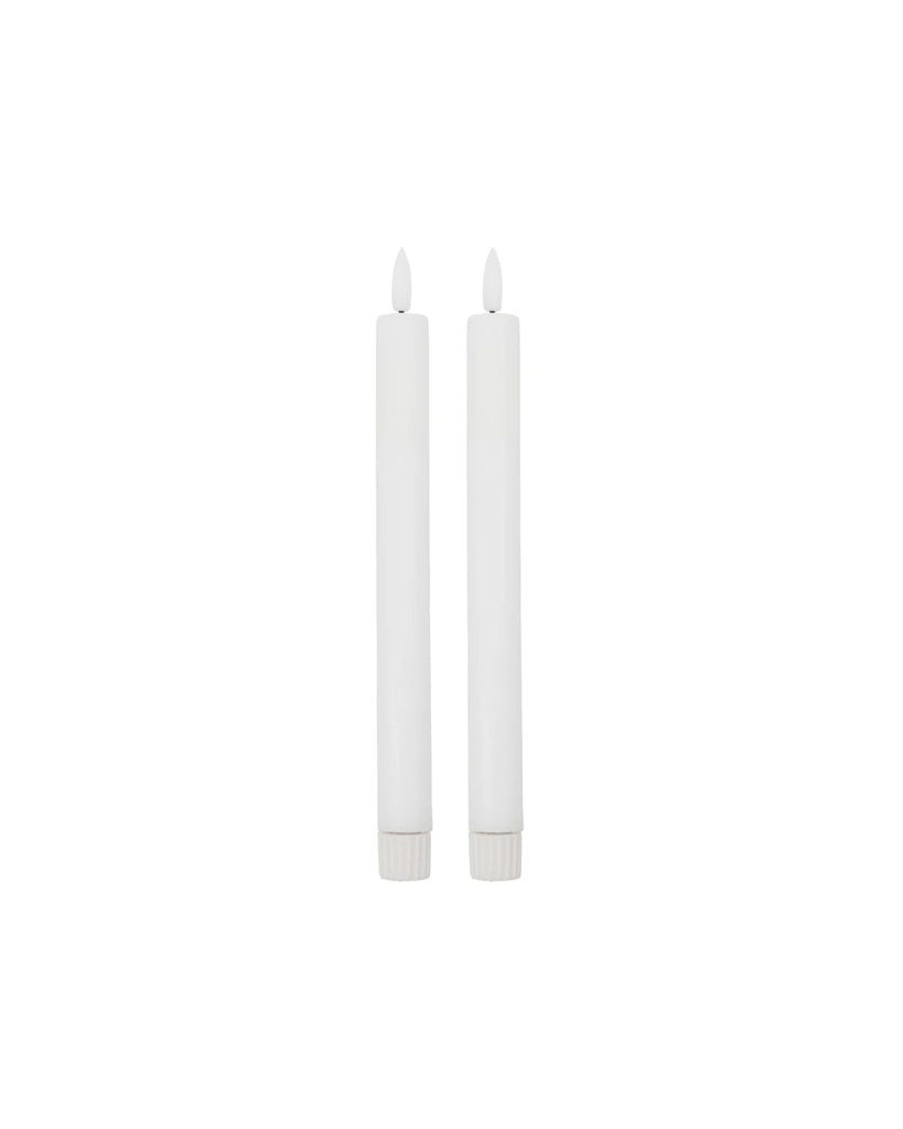 Bougie LED HDLED – blanc – H24,5 x Ø2 cm – lot de 2