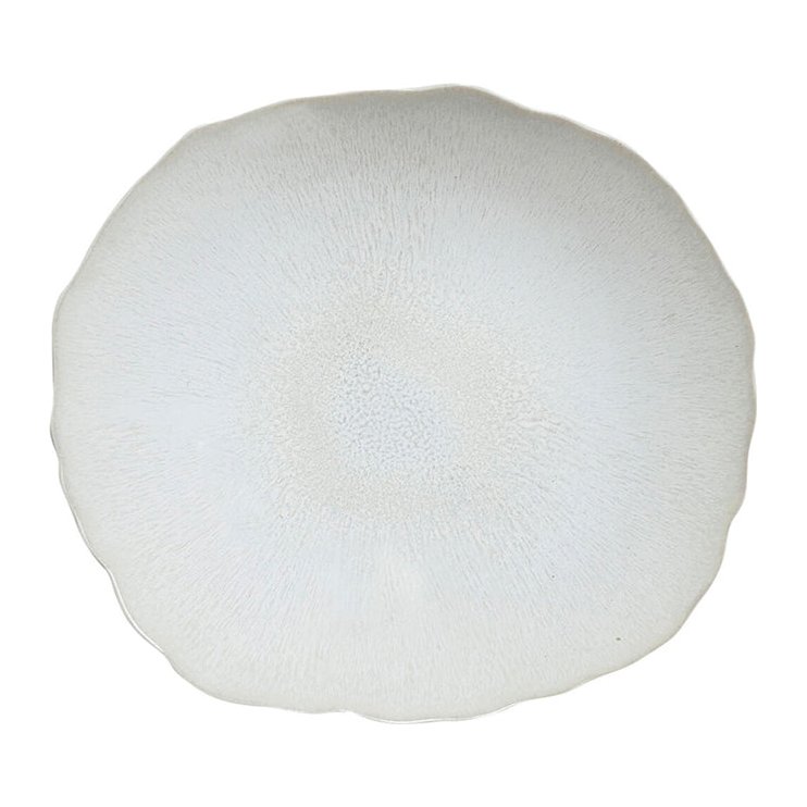 Assiette XL plume perle