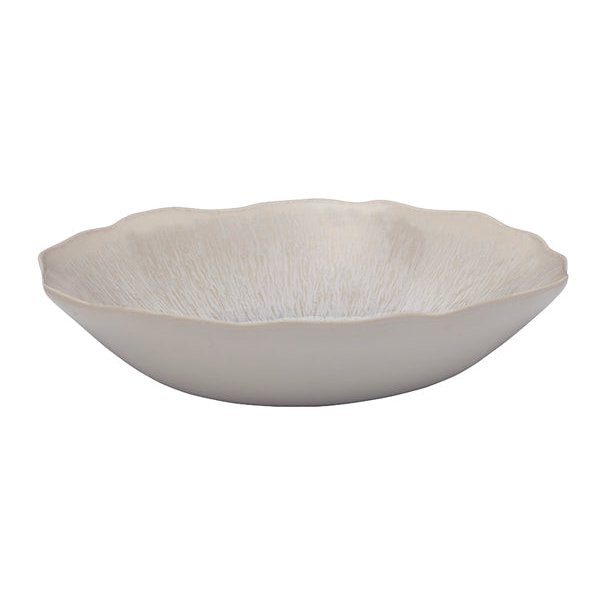 Assiette creuse plume perle