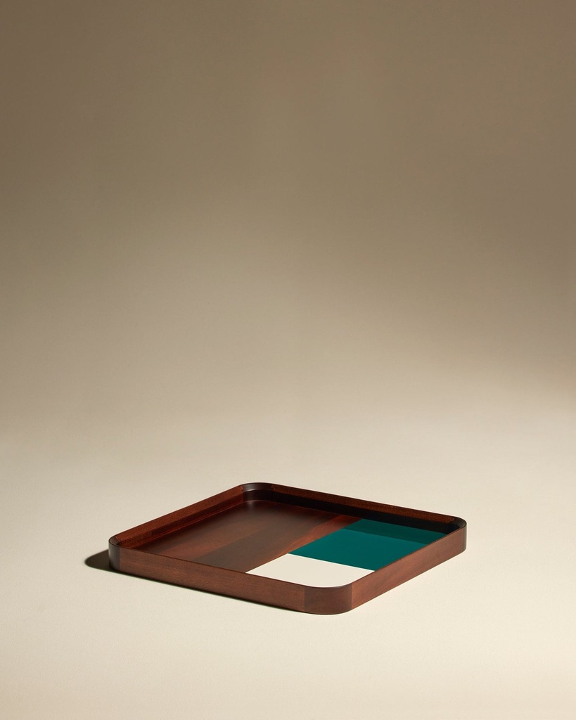 Plateau Sicilia - bleu Sarah/freijo - 350x350mm