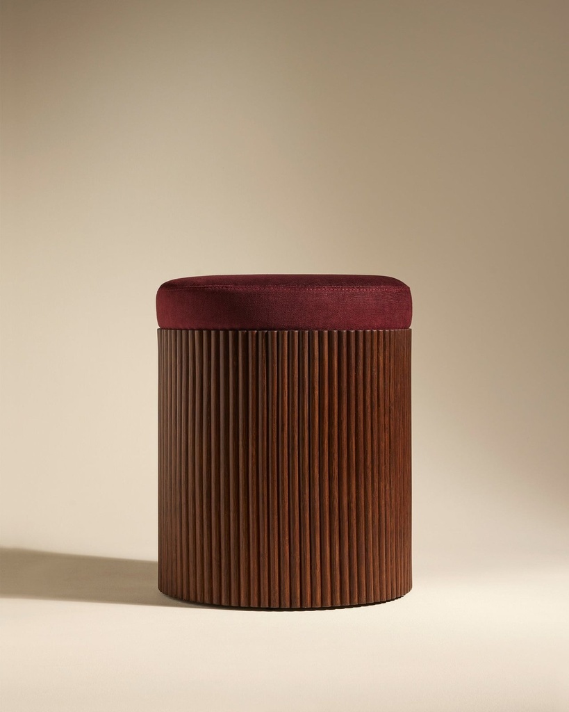 Pouf Riviera - noyer mazarin 12 - 45xd36