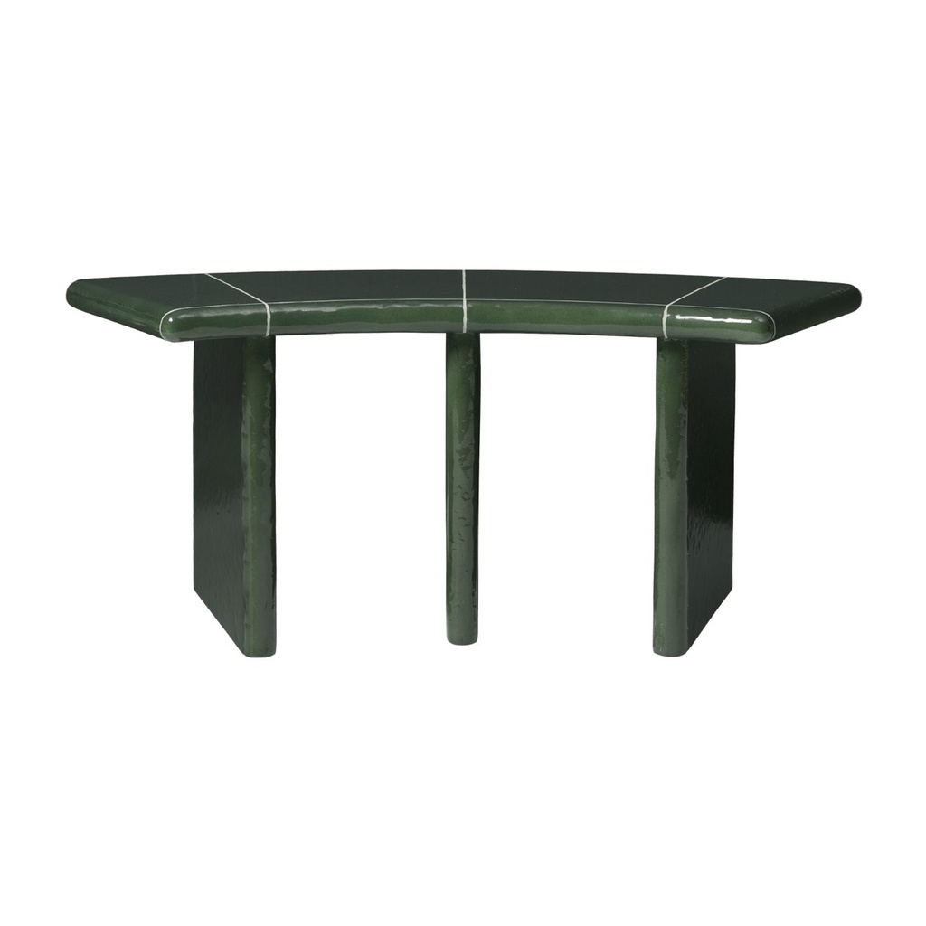 Banc incurvé Deya – vert foncé – 110 cm