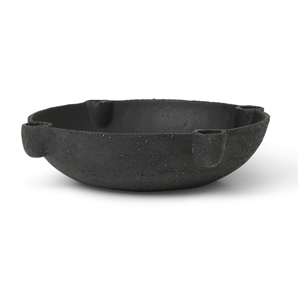 Bougeoir Bowl – grand – céramique – gris foncé