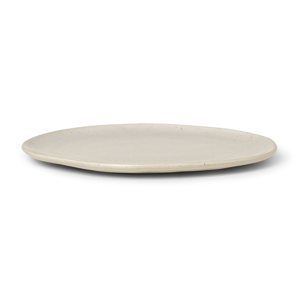Assiette Flow – grande – blanc cassé moucheté