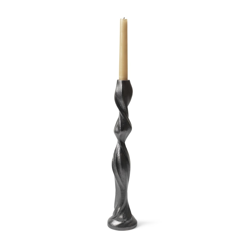 Bougeoir Gale – grand – aluminium noirci
