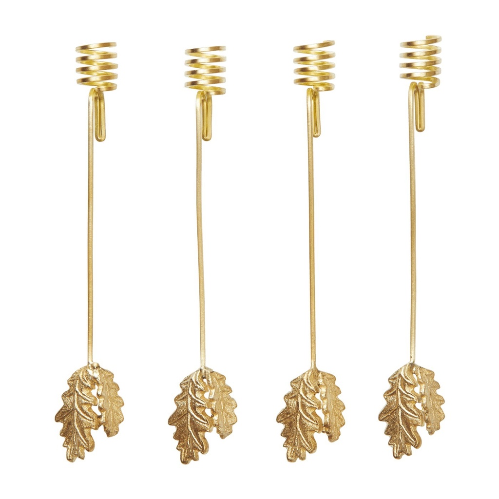 Bougeoirs pour sapin Oak Leaf – laiton – lot de 4