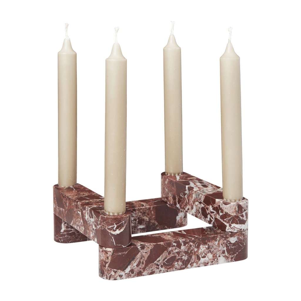 Bougeoir modulable Newel – Rosso Levanto – lot de 4