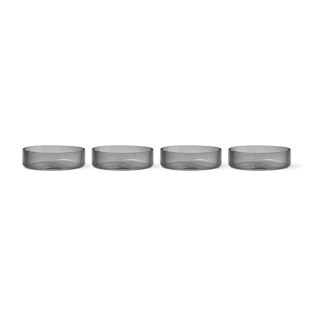Bols de service Ripple – gris fumé – lot de 4
