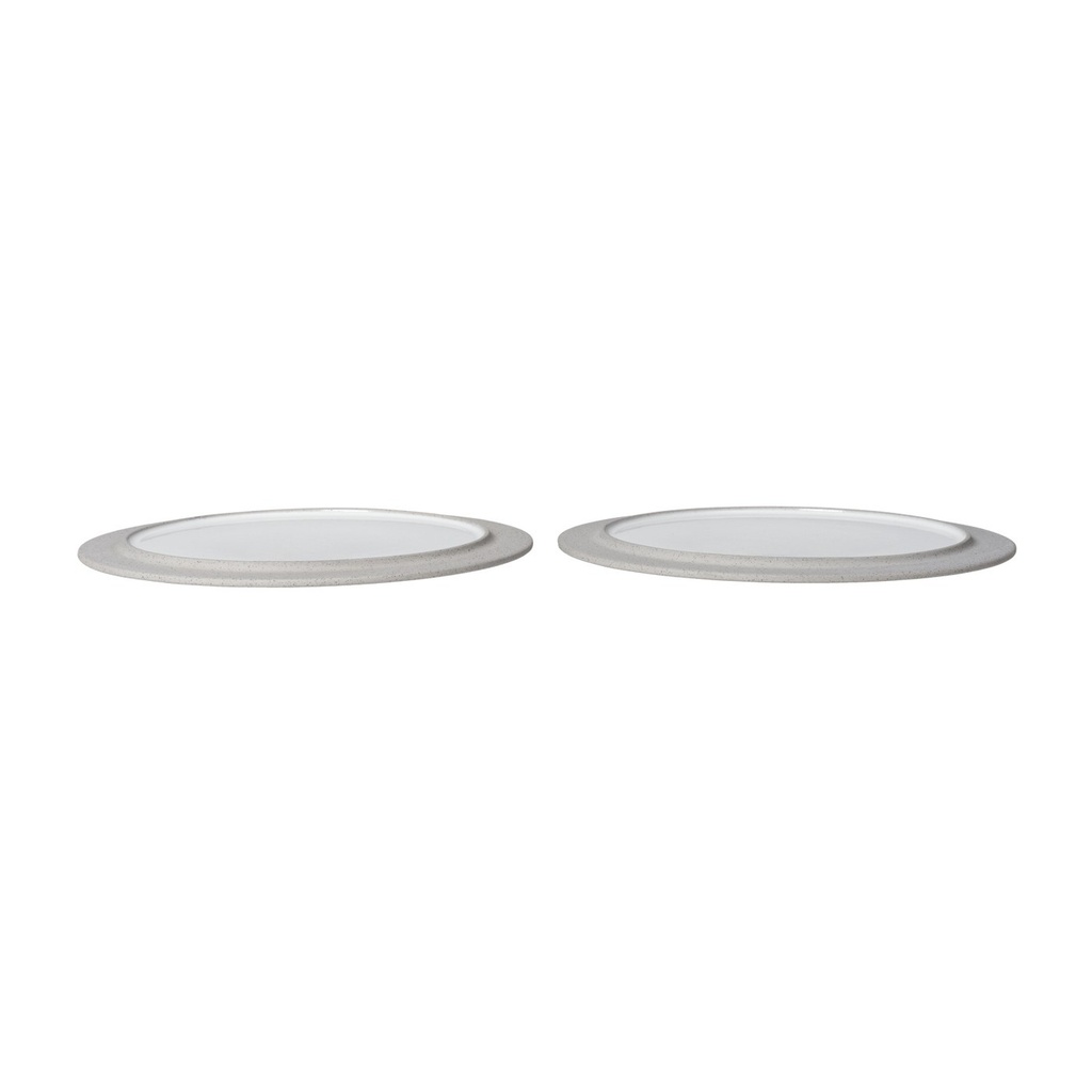 Assiettes plates Sonae – gris/blanc – Ø28 cm – lot de 2