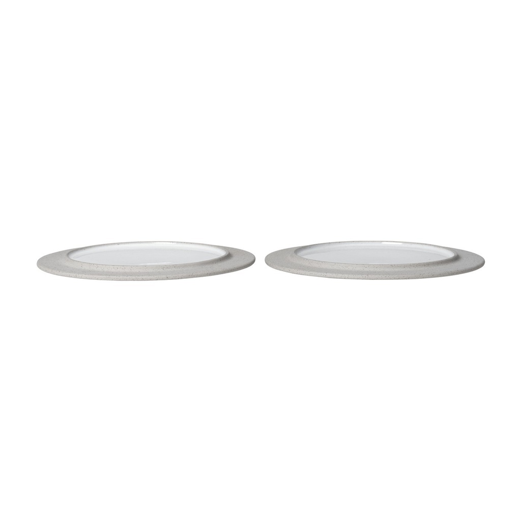 Assiettes à dessert Sonae – gris/blanc – Ø22 cm – lot de 2
