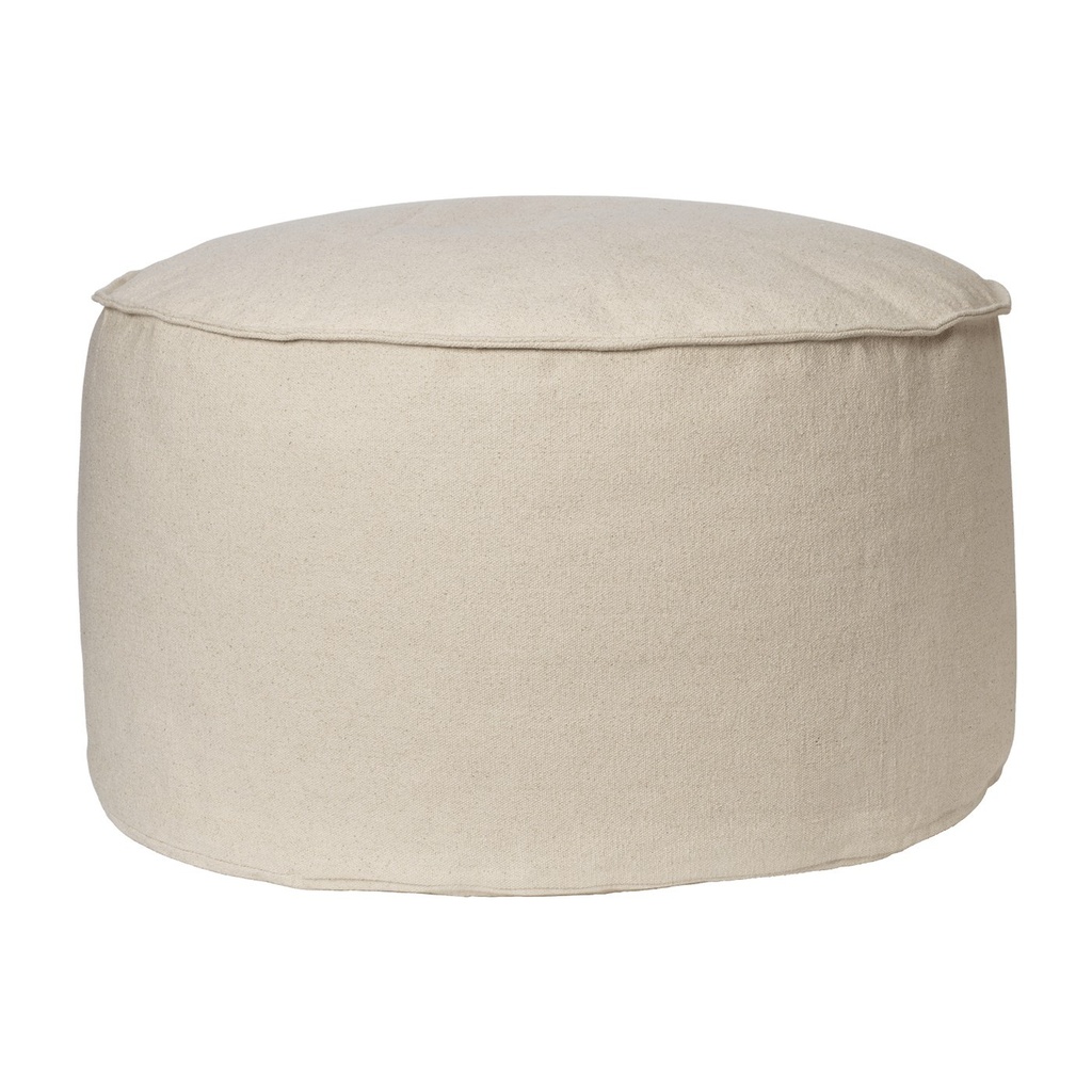 Pouf en coton Aun – blanc cassé – Ø80 cm