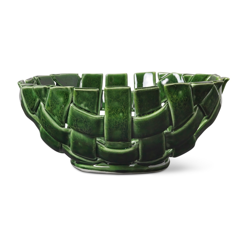 Bol Plait – vert émeraude – Ø24 cm