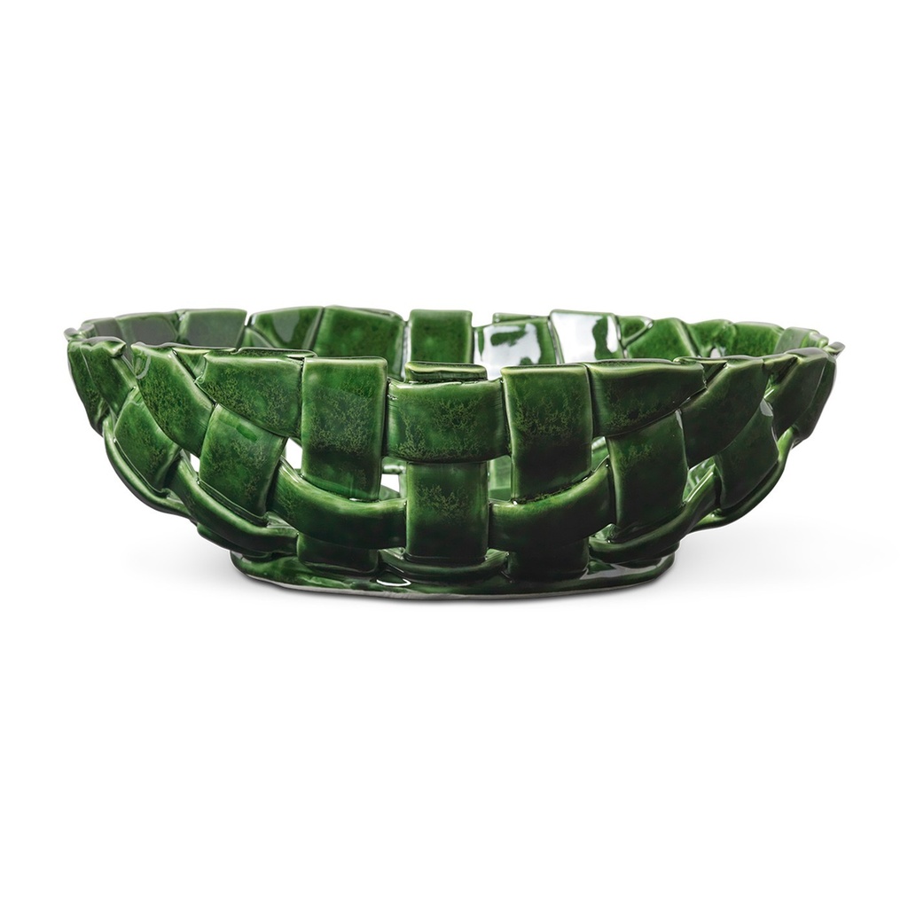 Bol Plait – vert émeraude – Ø30 cm